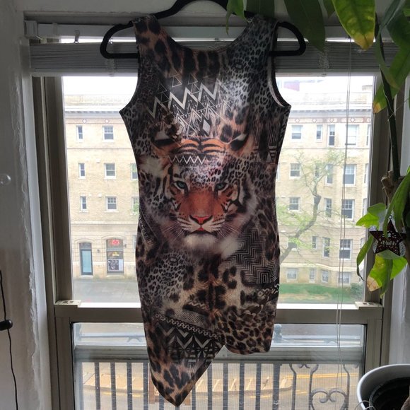 Codigo bodycon tiger graphic dress M - Picture 2 of 6